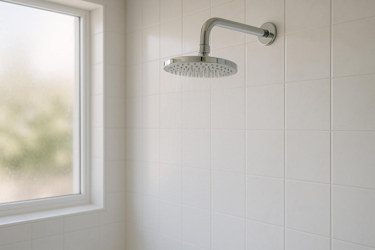 Bright modern Australian bathroom shower scene