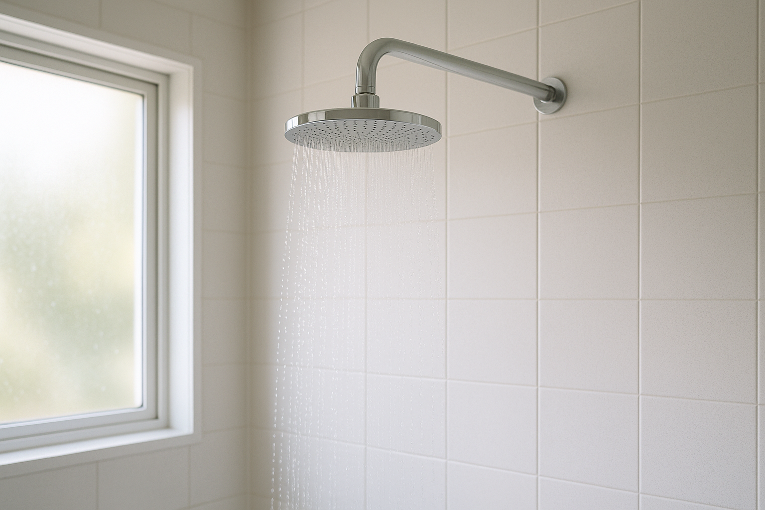 Bright modern Australian bathroom shower scene