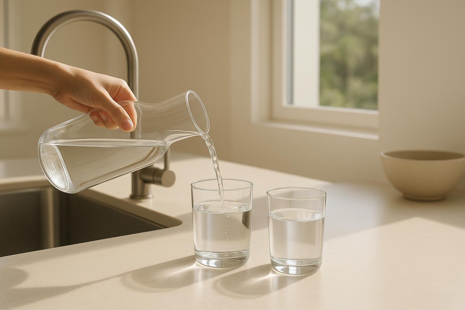 Clean modern Australian home water scene