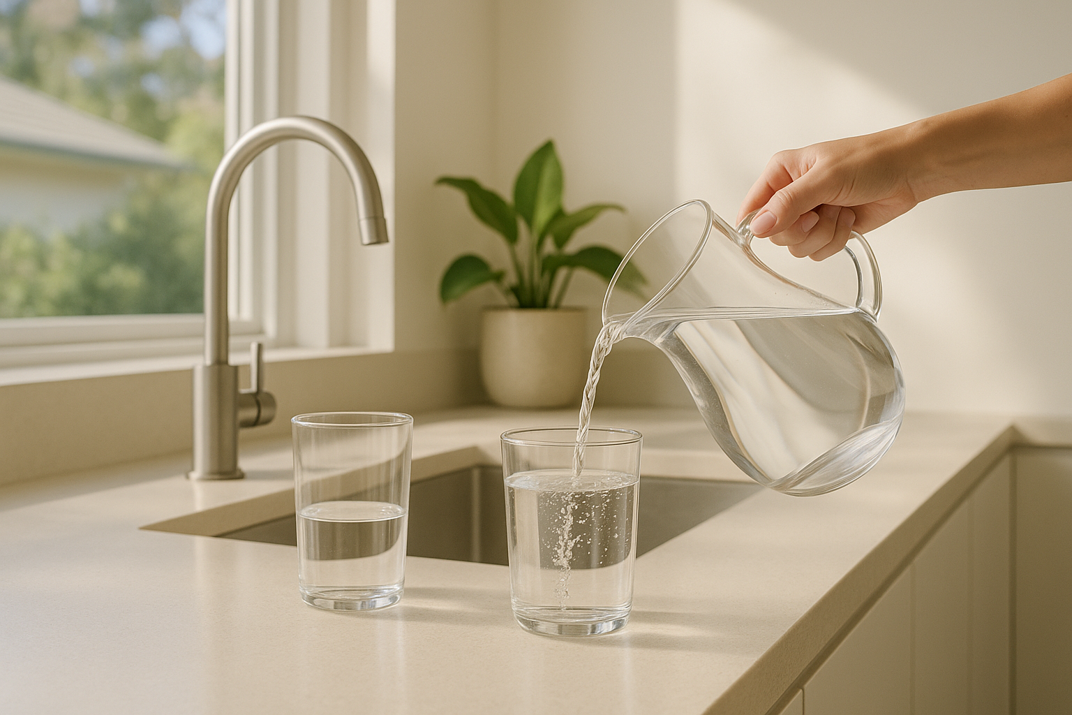 Clean modern Australian home water scene